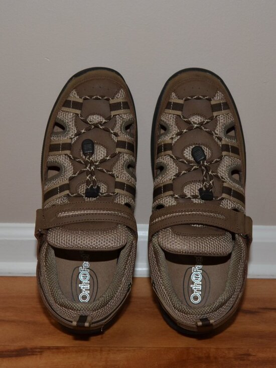 Orthofeet brown Orthopedic Clearwater Adjustable leather Fisherman Sandals 14 M main image 4
